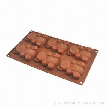 Creative 6-cavity silicone teddy bear candy molds